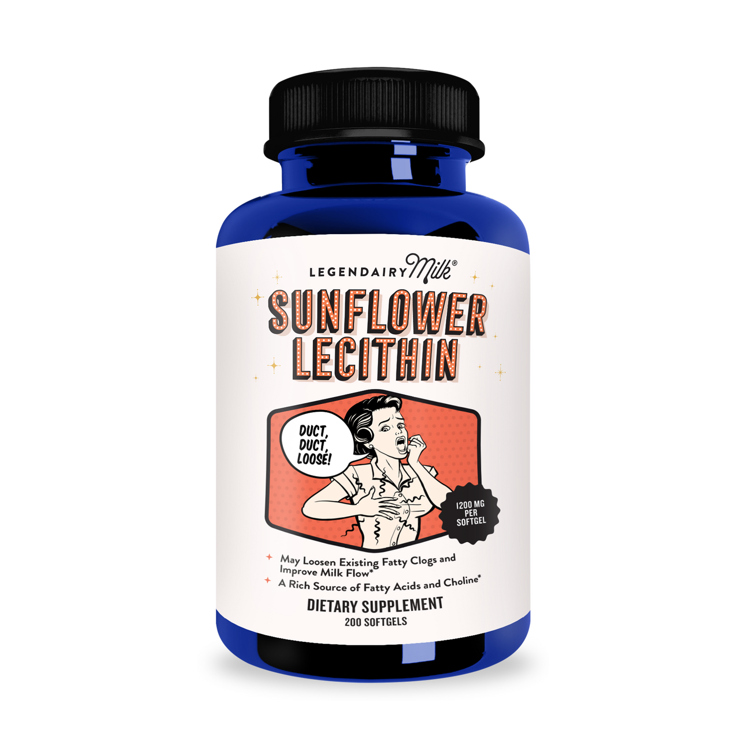 Legendairy Milk Sunflower Lecithin 1200mg 200 Softgels Milk Flow